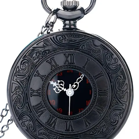 Men's Vintage Hollow Out Design Quartz Pocket Watch, Fashion Round Dial Quartz Watch with Chain, Trendy Analog Watches for Daily Life, without Box, Casual Analog Watch, Quartz Analog Timepiece