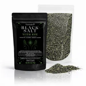 Herbalista Viral Ruda (Rue)+ Black Salt 2oz (56g) | Protection & Cleansing, Ritual & Spell Salt for Witchcraft and Wiccan Practices, Spiritual Purification.