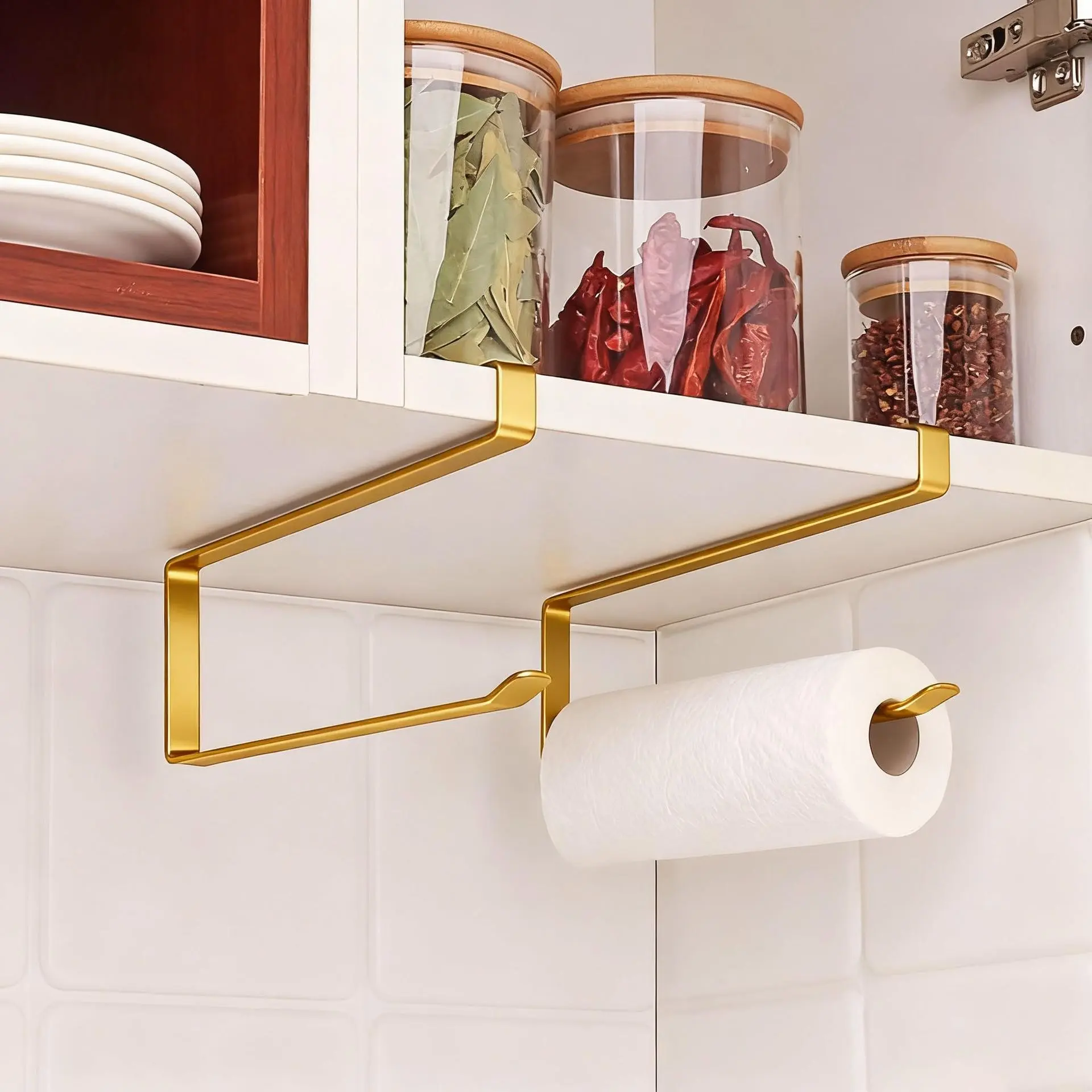 Hanging Paper Towel Holder for Under Cabinet Storage, Toilet Paper Holder, Napkin Dispenser for Home & Kitchen, Essential Kitchen Organizer