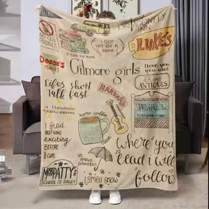 Gilmore Girls Classic Elements Flannel Blanket, Soft Warm Throw for TV Show Fans, Ideal Gift for Friends, Home Decor, All Seasons