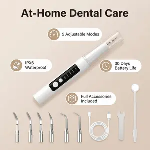 Electric Scaler/Oral Plaque/Tartar Tonsil Stone Remover with Effective Remove Plaque Tartar and Stains Preventing Cavities Bad Breath for At-Home Teeth Cleaning Cost-Effective Oral Care Solution - Cleansing Adjustable LED Dental Portable Multi-Nozzle