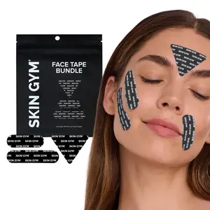 Skin Gym Face Tape Bundle - Anti Wrinkle Patches for Smooth Defined Look - 45 Pre Cut Pieces for Jawline Cheekbones Forehead - Nighttime Facial Care Tools - Contour Ready