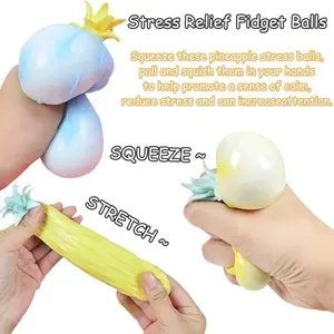 Pineapple Stress Ball Fidget Toys Ball for Pressure Release Party Gifts Stress Relief for Kids & Adult Tricky Funny Squeeze Toy