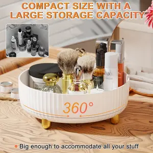 Large Capacity 360° Rotating Makeup Tray Organizer