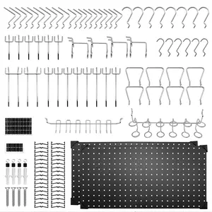 DARK DUCK 100pc Metal Pegboard Kit w/Paper Towel Holder - 1-Hour Garage Makeover for DIYers | 12x24" Black Panels Fit Drill/Shovel/Screwdrivers