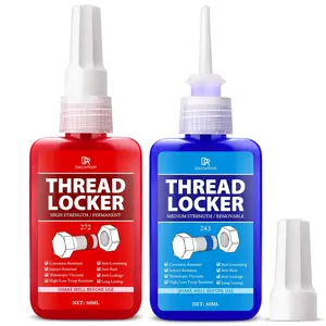 Thread Lock Kit 100ml Medium & Strong Strength Removable Threadlocker Anaerobic Curing Secures Nuts Bolts Fasteners Prevents Loosening Leakage Corrosion