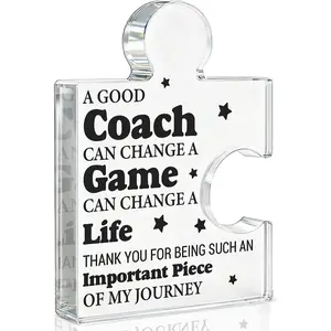 Coach Gifts for Women Men, Thank You Appreciation Gifts for Baseball Soccer Softball Football Basketball Volleyball Coach Acrylic Plaque Home Office Decor