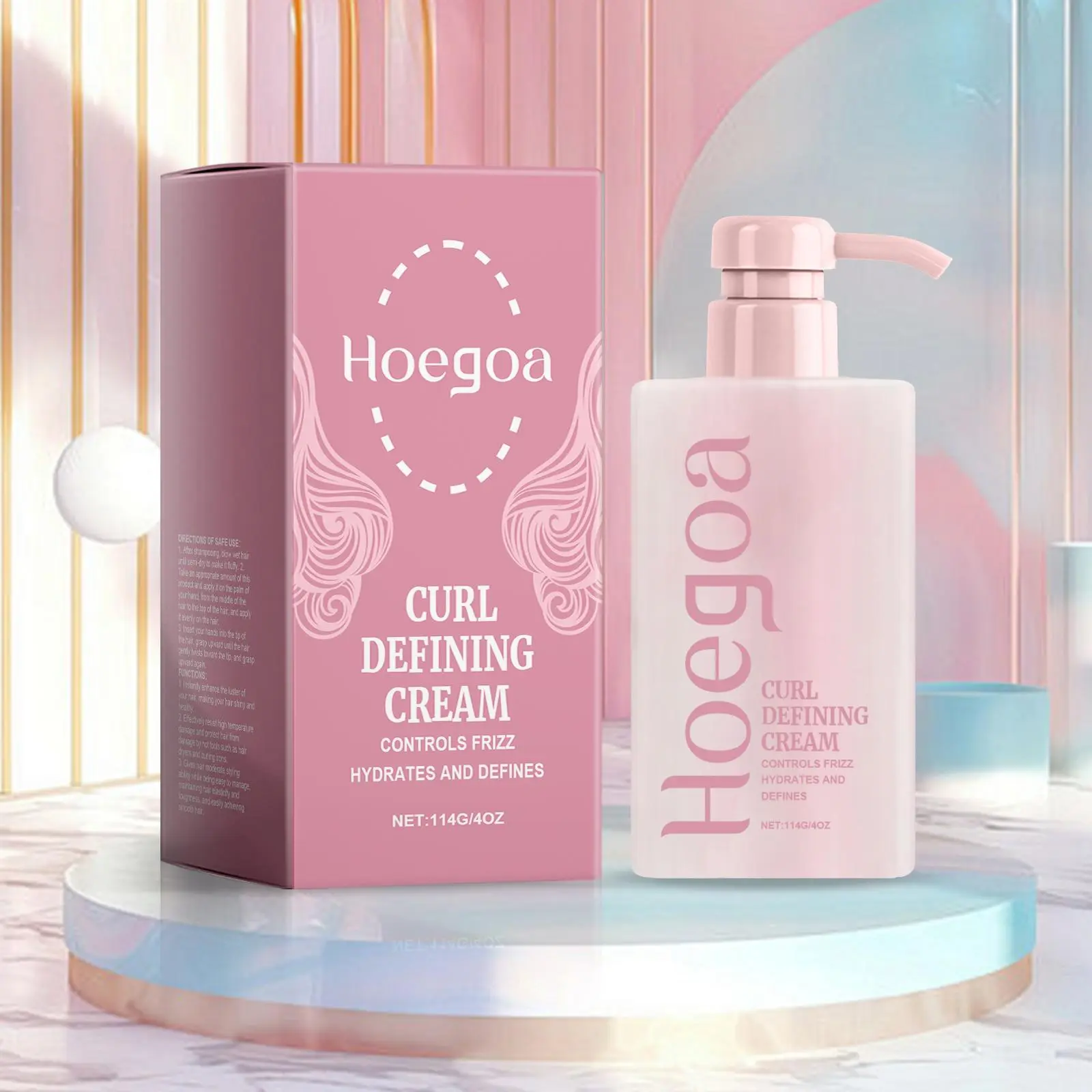 Hair Curling Cream, Moisturizing Hair Styling Cream, Curly Hair Products for Women & Girls, Professional Hair Texturizer for Daily Use, Haircare