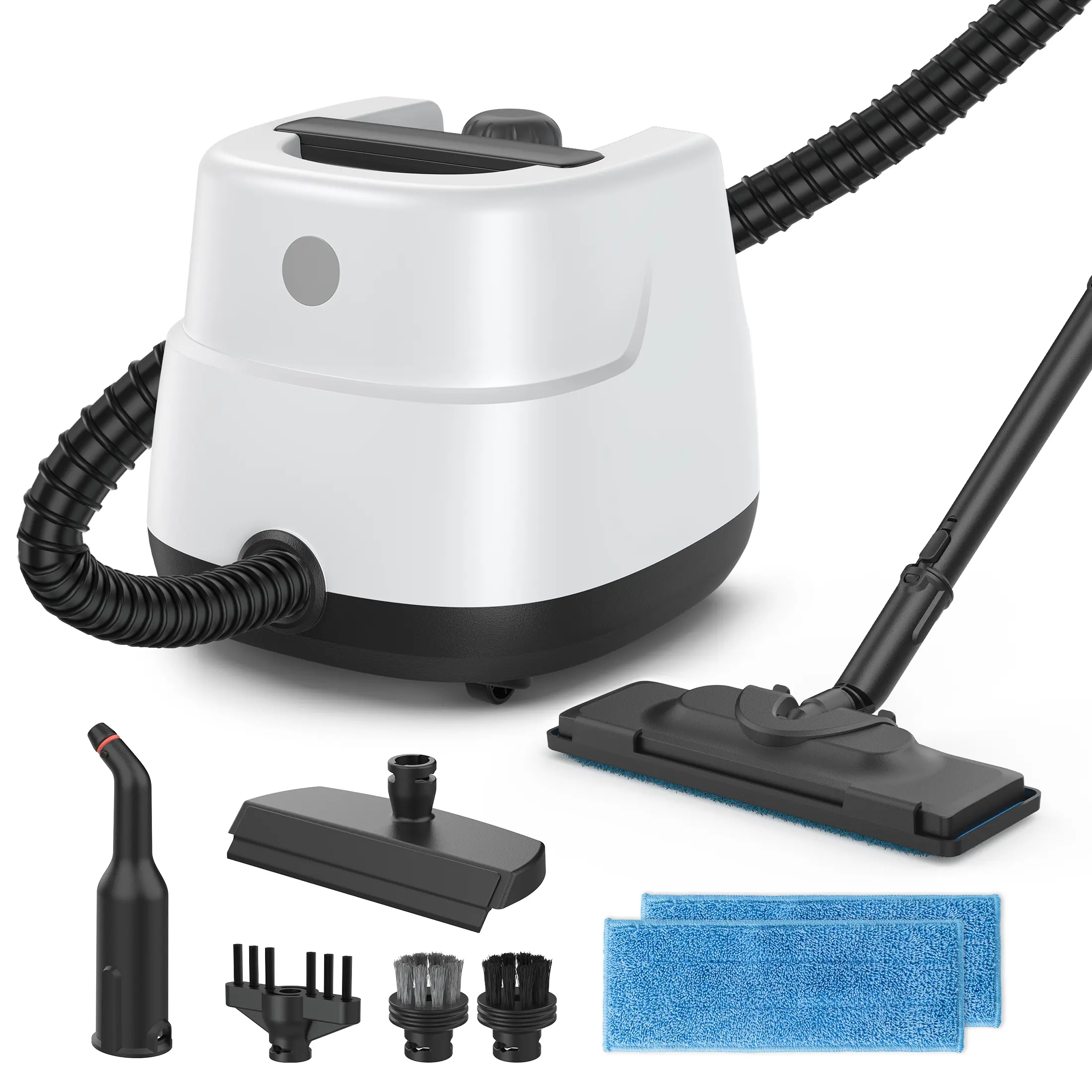 Steam Cleaner G2 1500W Heavy Duty Multi-Surface 1L Tank 26-29min Long Runtime Chemical-Free Detachable Steamer 4.0Bar High Pressure for Home Kitchen Floor Window Car Seat Carpet Tile Grout Bathroom BBQ Grill With Grout Brush Brass Brush
