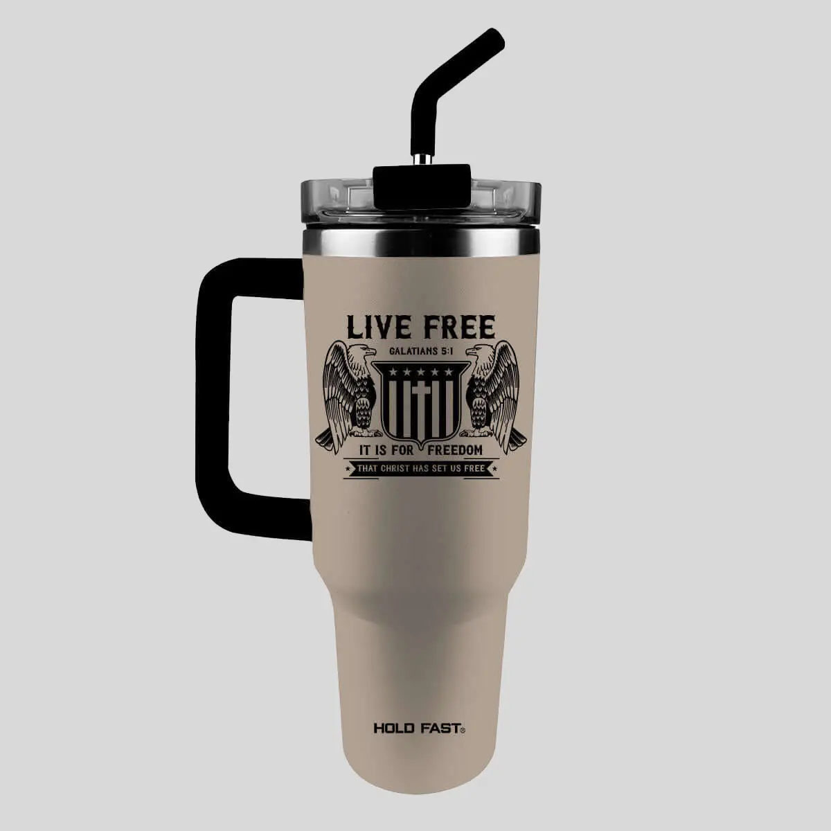 HOLD FAST 40oz Stainless Steel Vacuum Flask Tumbler - Patriotic, Heat Resistant, Hand Wash Only, With Silicone Lid, Plastic Straw, Portable Outdoors Kitchenware Drinkware, Sweat Free