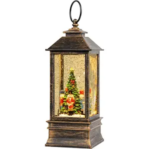 Christmas Snow Globe Water Lantern with Nutcracker Scene Battery Operated or USB Powered Musical Lighted Holiday Decoration for Tabletop Display for Family and Friends
