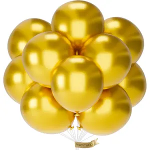 PartyWoo Gold Balloons 20pcs 18 Inch Gold Latex Helium Balloons for Birthday Wedding Anniversary Baby Shower Graduation Bachelorette Retirement Engagement Tea Casino Disco Party Decorations Gold-G101