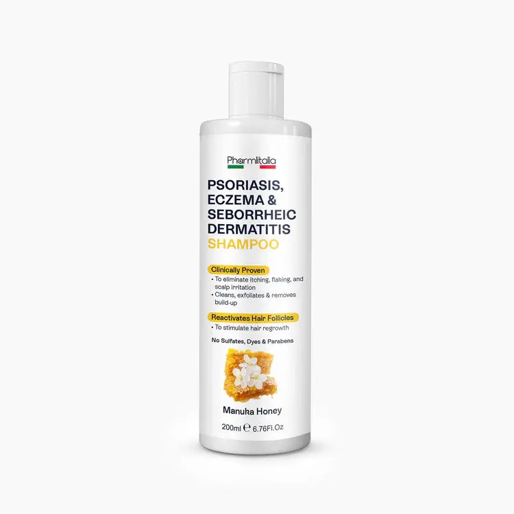 Psoriasis Shampoo for Dry, Itchy & Flaky Scalp | Eczema, Folliculitis & Seborrheic Dermatitis Care | Manuka Honey – 200ml