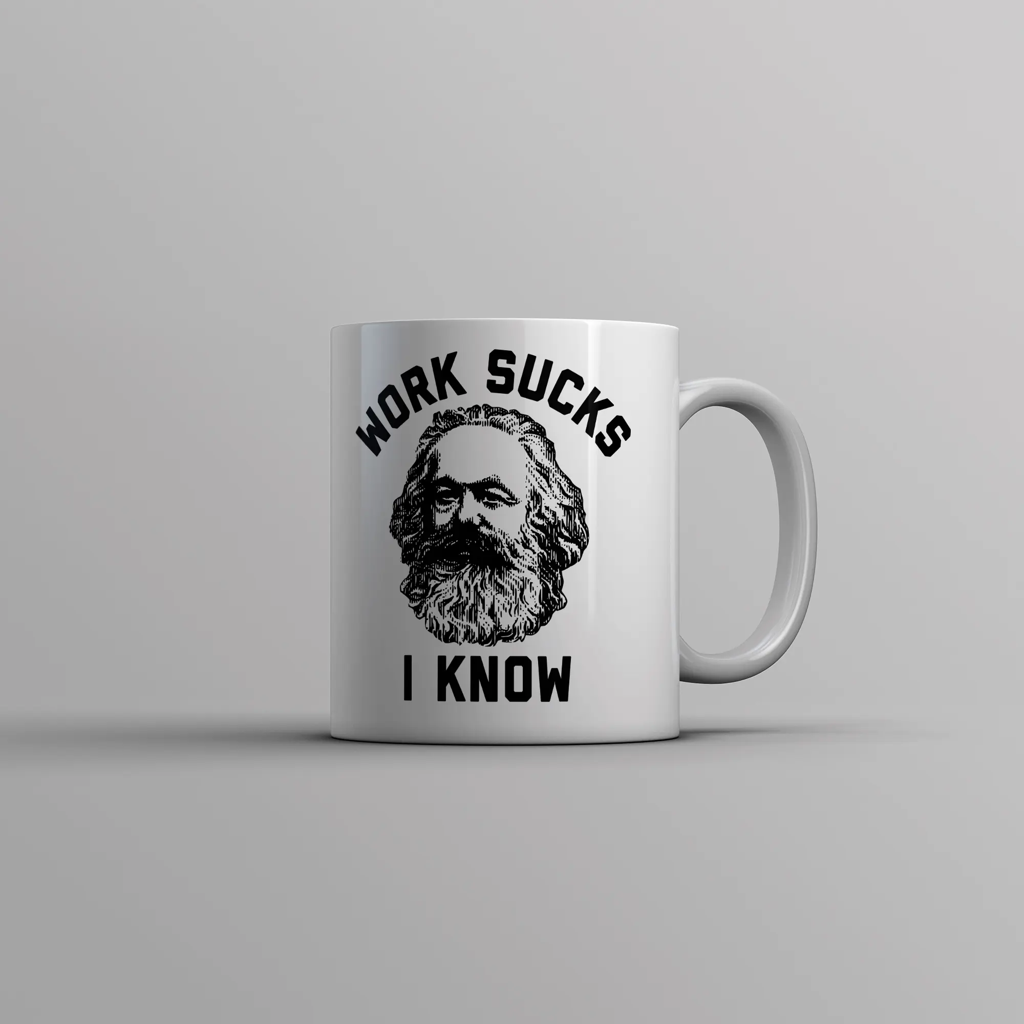 Work Sucks I Know Mug Karl Marx Working Joke Parody Lyrics Cup - 11oz Funny Coffee Mugs Ceramic Printed Drinkware Cup