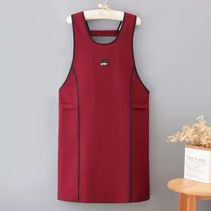 Waterproof Sleeveless Apron for Kitchen Cooking, Young Style Oil-Resistant Workwear, Customizable Logo Available, Home Use