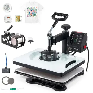 VEVOR Heat Press Machine 12 x 15 in 5-in-1 Combo Sublimation Press Machine, Heat Up Fast and Even, Digital Precise Time and Temp Control, Multi-Function, for T-Shirts, Mugs, Tumblers, Caps, Plates