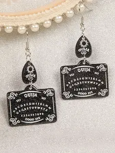 Vintage Gothic Spirit Dangle Earrings - Unique Acrylic Design, Alloy Ear Hooks, No Plating or Mosaic, Hypoallergenic, Unisex Witchy Jewelry for All Seasons, Ideal for Halloween, Festival Celebrations, and Everyday Wear