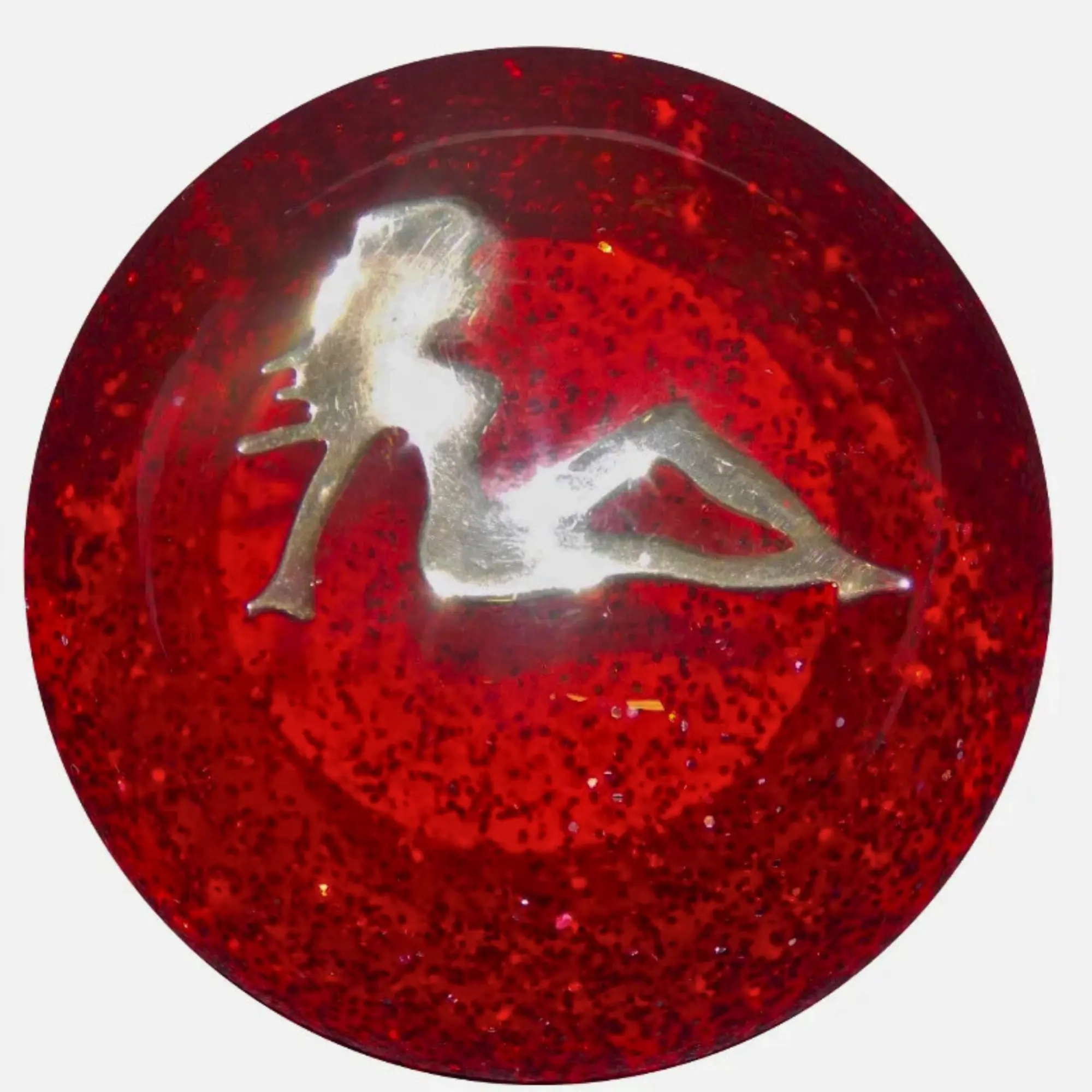 Twisted Shifterz Chrome Lady Brake Knob - Glitter Truck Replacement Interior Accessory (Sold Individually)