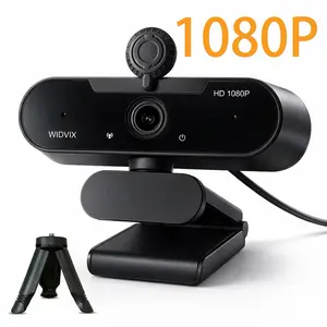 WIDVIX Full HD 1080P Webcam with Wide Angle Lens, HD Resolution, 110° View, 30fps Smooth Video, Auto Light Correction, Noise-Cancelling Mic, Privacy Cover, USB Wired Plug-and-Play, Included Tripod Base for Video Calls, Online Teaching