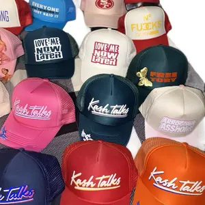 Custom Hat Apparel - Customizable Hat with Various Designs, Featuring "Kash Talks" Text, Available in Multiple Colors