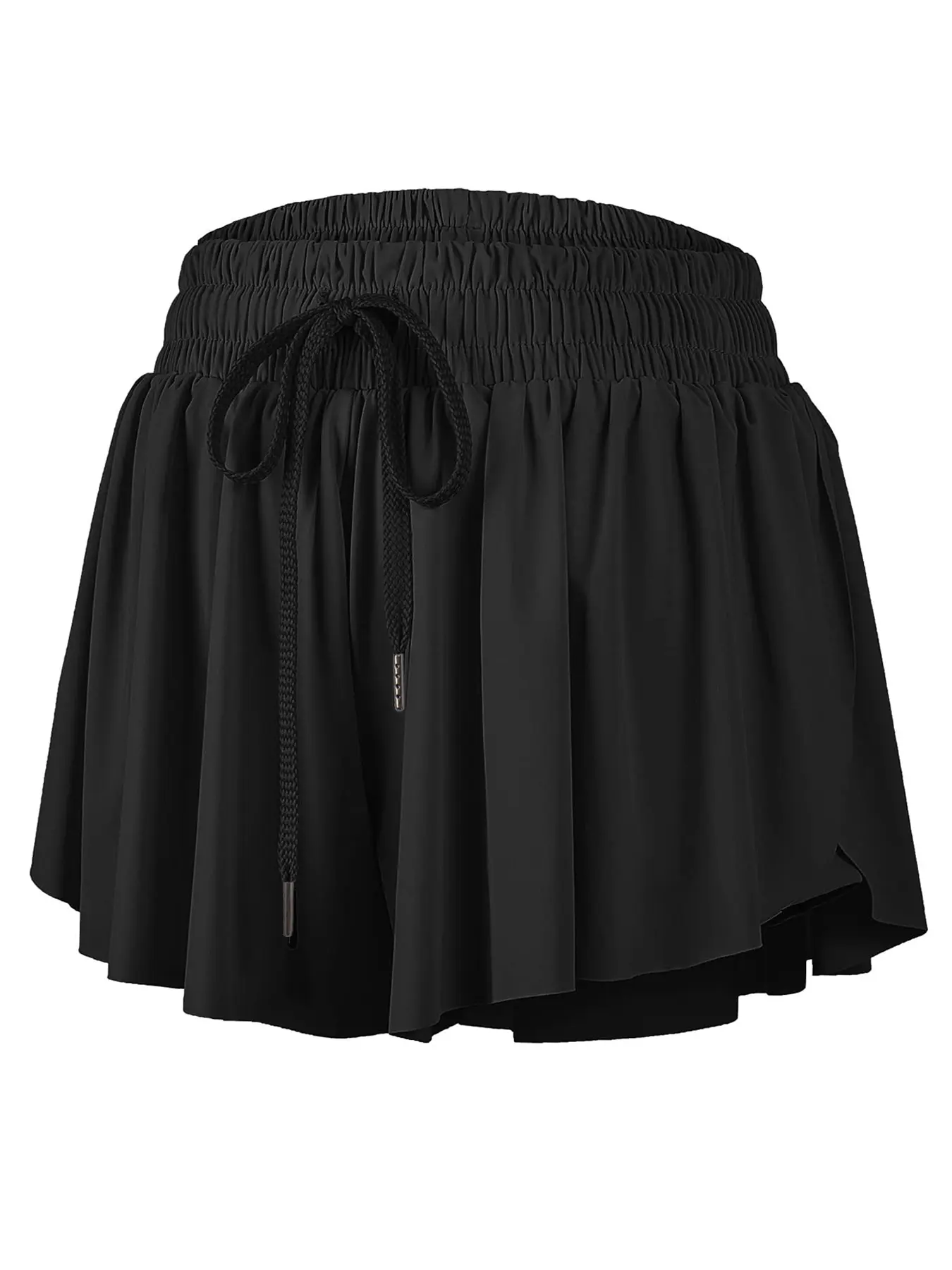 Women's 2-in-1 Flowy Drawstring Athletic Sports Shorts with Pockets Tennis Skort Causal Spandex Workout Shorts for Summer Running Gym Wear