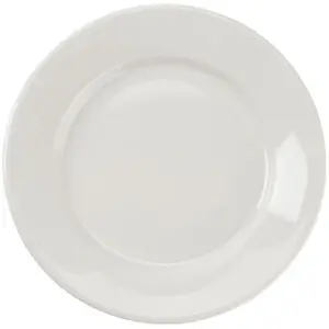 212 MAIN 9.75 in Modern Ceramic Dinnerware - American White Porcelain Round Plates, 24-Pack Tableware for Kitchen Table Use