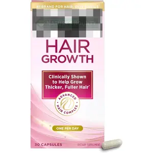 Nature's Bounty Optimal Solutions Hair Growth Supplement with Biotin, Hair Growth Vitamins with Biotin Silicon & Arginine, 1 Per Day, 30 Capsules, One Month Supply