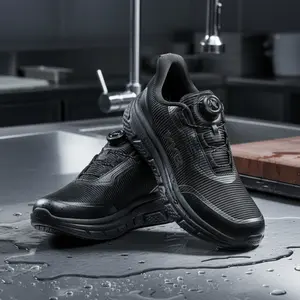 【2026 Recién llegado】Non Slip Work Shoes for Womens Water Resistant Walking Sneakers Slip On Food Service Chef Kitchen Shoes