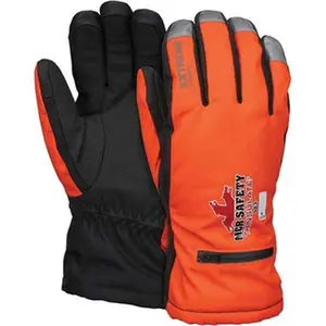 MCR Safety 983XXL 2XL Synthetic Blend High-Visibility Cold-Weather Full-Fingered Work Gloves, Uncoated, Slip-On Cuff, Orange Pair