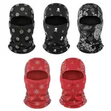 Yeomoo 5 Pcs Paisley Balaclava Face Mask UV Protection Neck Gaiter, Unisex Shiesty for Motorcycle, Fishing, Hiking, Breathable Ski Mask for Outdoor,home decor