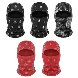 Yeomoo 5 Pcs Paisley Balaclava Face Mask UV Protection Neck Gaiter, Unisex Shiesty for Motorcycle, Fishing, Hiking, Breathable Ski Mask for Outdoor summerwins