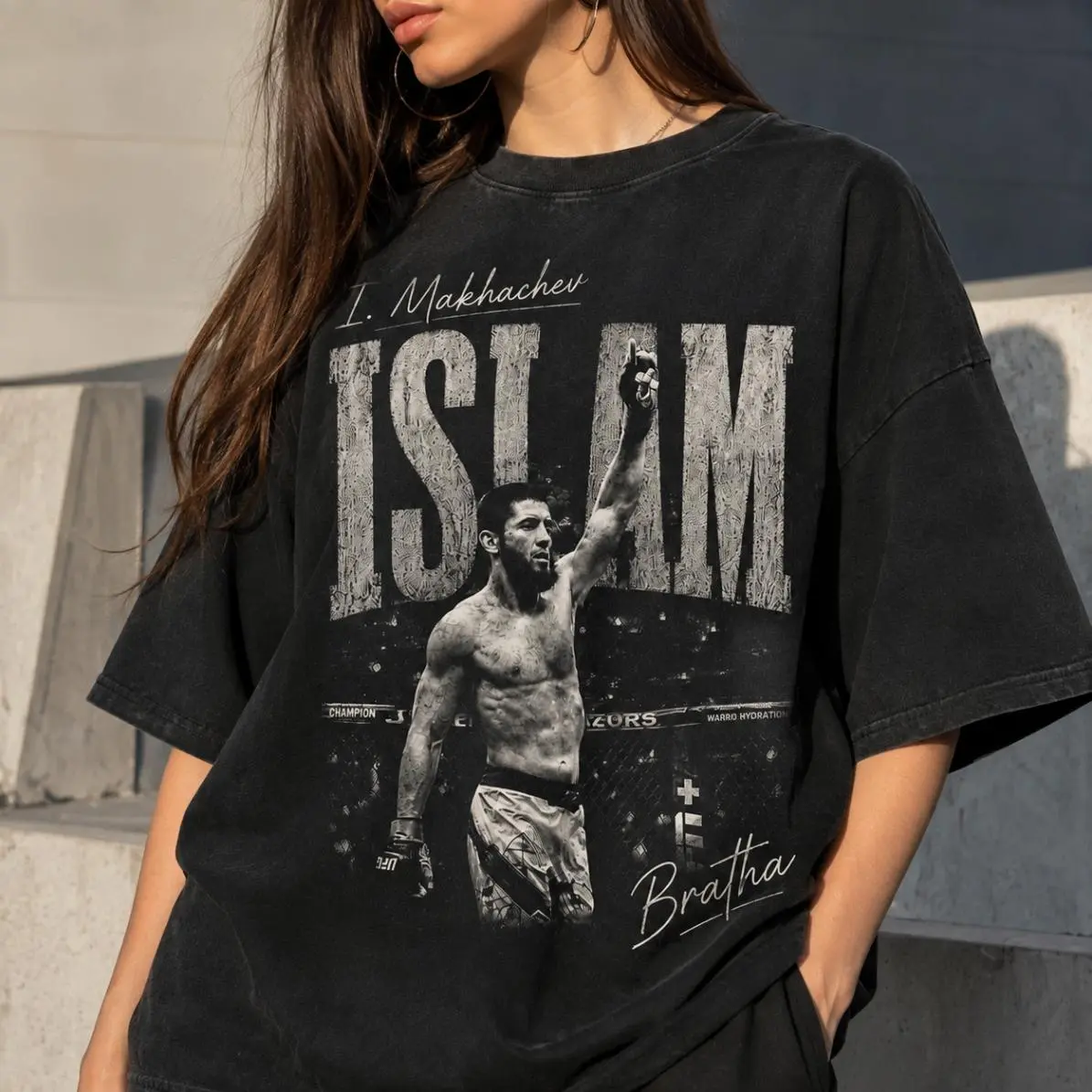 Islam Makhachev Submission Machine Vintage Graphic Tee, 90s Bootleg Washed Shirt, Unisex Sport Gym Workout Hoodie, Fan Gift for Him and Her Cotton Man