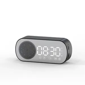 Smart Bluetooth speaker for home use, student mirror clock, alarm clock, card-insert radio, audio gift