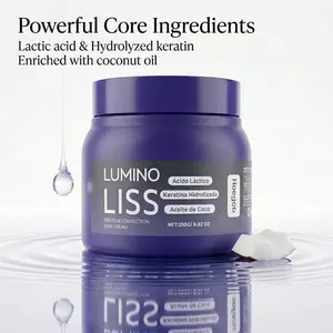 Lumino Liss Keratin Anti Frizz Smoothing Hair Cream 250g 8.8oz Formaldehyde Free Protein Treatment Deep Repair Nourishing Softening Buy 1 Get 1 Free