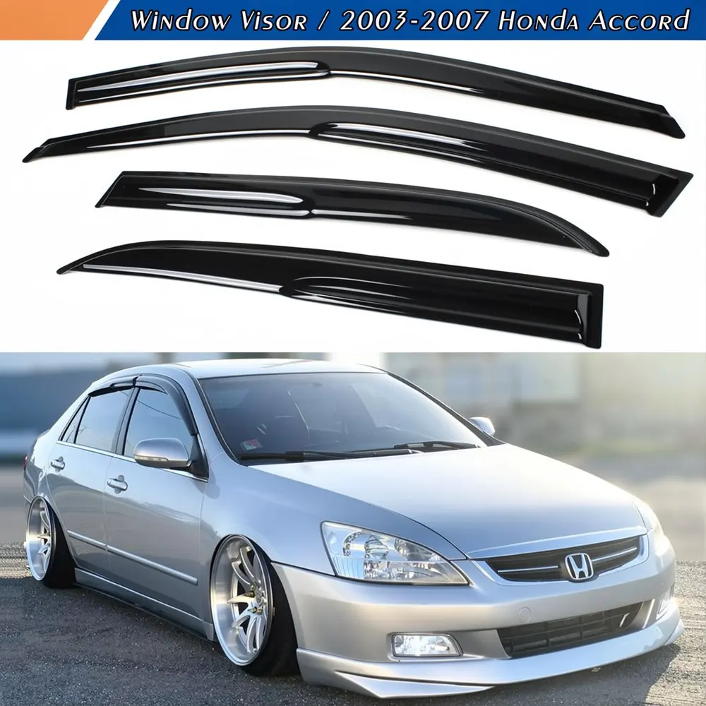 For 2003-2007 Honda Accord 4 Door Sedan Mugen Style Window Visor Sun Rain Guards High-Quality Acrylic UV Protection & Ventilation battery  repair  kit Digital Car Battery and Alternator Tester car  coat mini  perfumes Toyota Corolla Sedan Window Visors