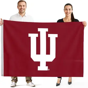 Indiana University Sports Print Banner, Nylon School Flag, No Power Required, 2D Flat Banner, 1 Piece