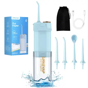 LINKEVAP Mini Water Flosser & Rechargeable Portable Oral Irrigator with 4 Nozzles & Detachable Water Tank Cordless Waterproof IPX7 Design for Travel Business