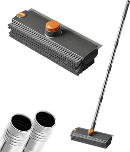 3 in 1 Floor Scrub Brush with 360° Rotating Head & 90° Corners Brush for Bathroom Tile Patio Multi-Surface Cleaning Tool