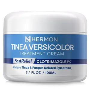 Hermon Tinea Versicolor Treatment Cream:Multi-Functional Clinically Proven 1% Clotrimazole Cream for Athlete's Foot, Tinea Versicolor, Jock Itch, Ringworm