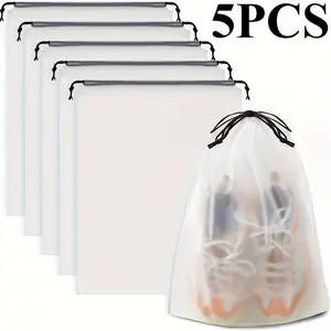 Travel Shoe Storage Set 5pcs- Portable, High-Quality, Transparent Organizer Bags for Easy Packing