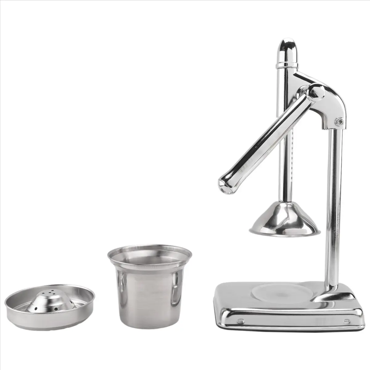 Stainless Steel & Aluminium Handheld Manual Press Juicer - 1.6kg, 18.2*14.2*37.4cm Household Kitchen Gadget, No-Electric Extractor for Fruit Juicing, Vegetables & Oranges