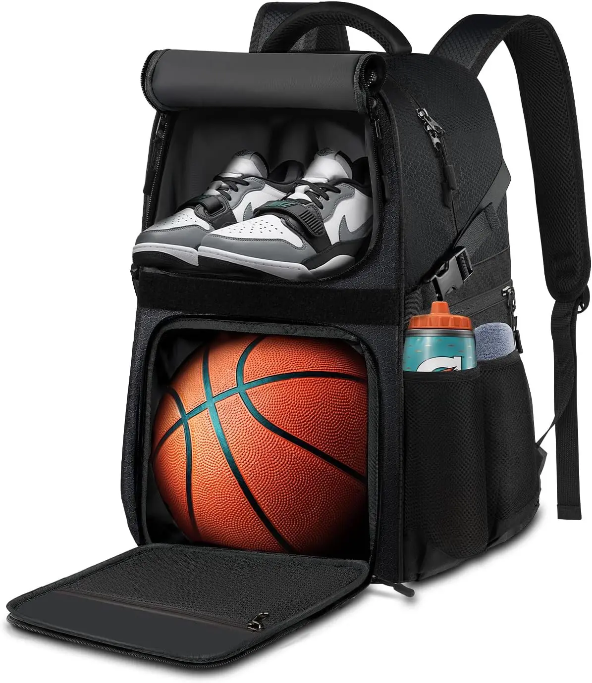 Basketball Bag Backpack with Ball Holder Shoes Compartment, Large Basketball Accessories  Bag