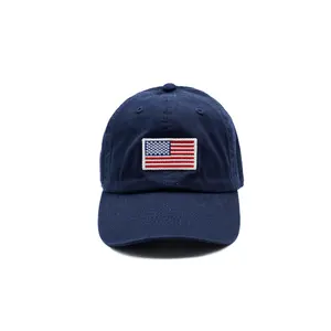 Flag Patch Baseball Hat - 100% Cotton Fabric with Embroidered Design Personalizable with Letters Words Shapes or Symbols