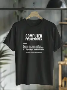 100% Cotton Computer Programmer Problem Solver Genius Design T-Shirt