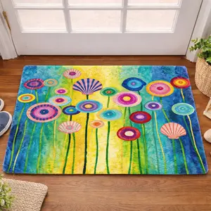 1pc/2pcs/3pcs Colorful Non-Slip Absorbent Bath Suitable for Bedroom Living Room Bathroom, Soft Flannel Floor Mat with Backing, Floral Pattern Suitable for, Machine Washable Modern Home Decorative Floor Mat