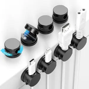 Magnetic Cable Organizer Box Set, Cord Organizer, 8 Pack Adhesive Holder for USB Chargers, Cable Management Kit, Hide Bedside Cables, Wall & Car Use, No Battery Needed