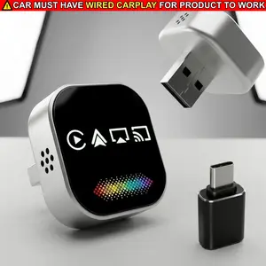 Wireless CarPlay Adapter 2026, 4-in-1 Car Electronic Accessory with Type-C Charging, Wireless Android Auto, Screen Mirroring, AirPlay Mirror, Compact Design, Easy Setup, Plug-and-Play, Mini USB, Compatible with Android 11+ & iPhone iOS 18+