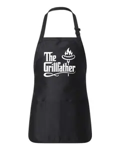 The Grill Father - Funny BBQ Chef Cooking Apron, Versatile Design with adjustable strap