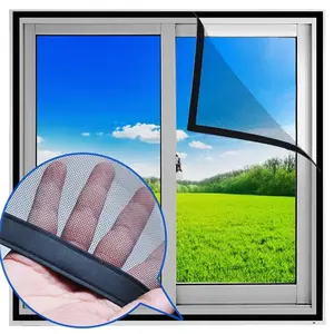 Magic Tape Window Screen, Dual Layer Edge Design, Easy Installation & Removal, Mosquito Insect Dust Proof, Invisible Translucent Home Window Screen