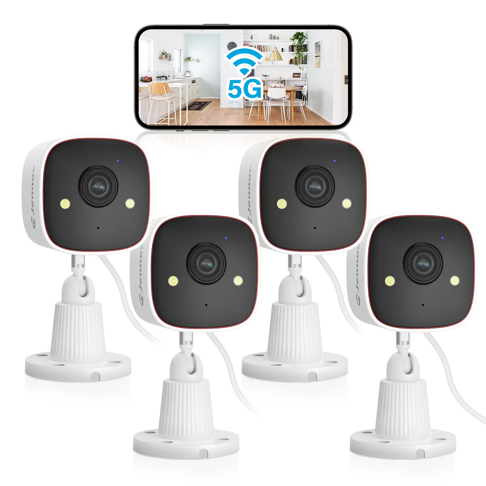 Jennov Outdoor/Indoor Security Cameras 5Ghz/2.4Ghz WiFi, 2K HD Color Night Vision/AI Human Motion Detection /2-Way Audio/IP66 Waterproof Pet Dog Cat Baby Monitor Camera for Home Security